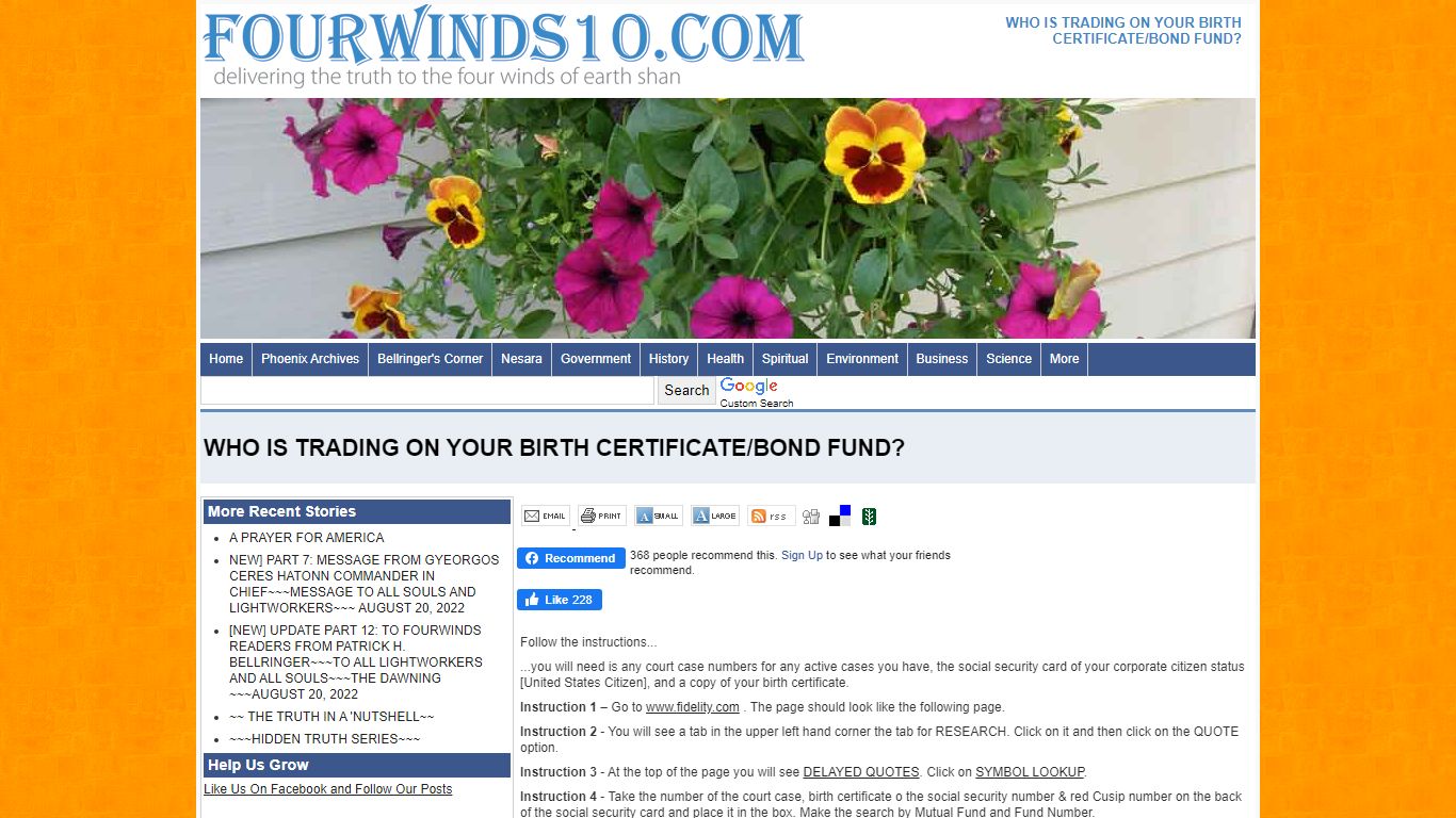 WHO IS TRADING ON YOUR BIRTH CERTIFICATE/BOND FUND?